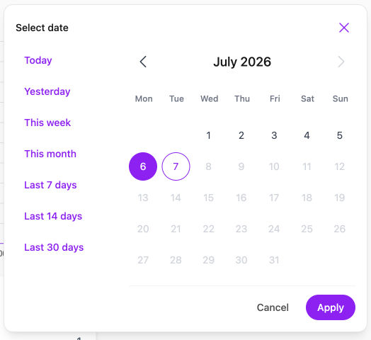 Date modal